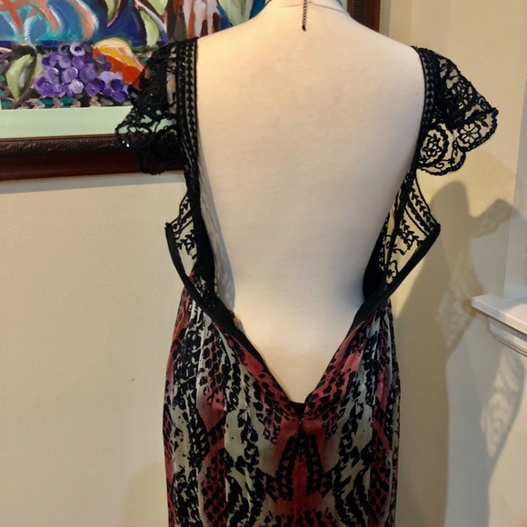 Free People Maxi Dress / Beaded Lace & Silk Edwardian Style Gown NWT - Size 2 - Picture 13 of 16